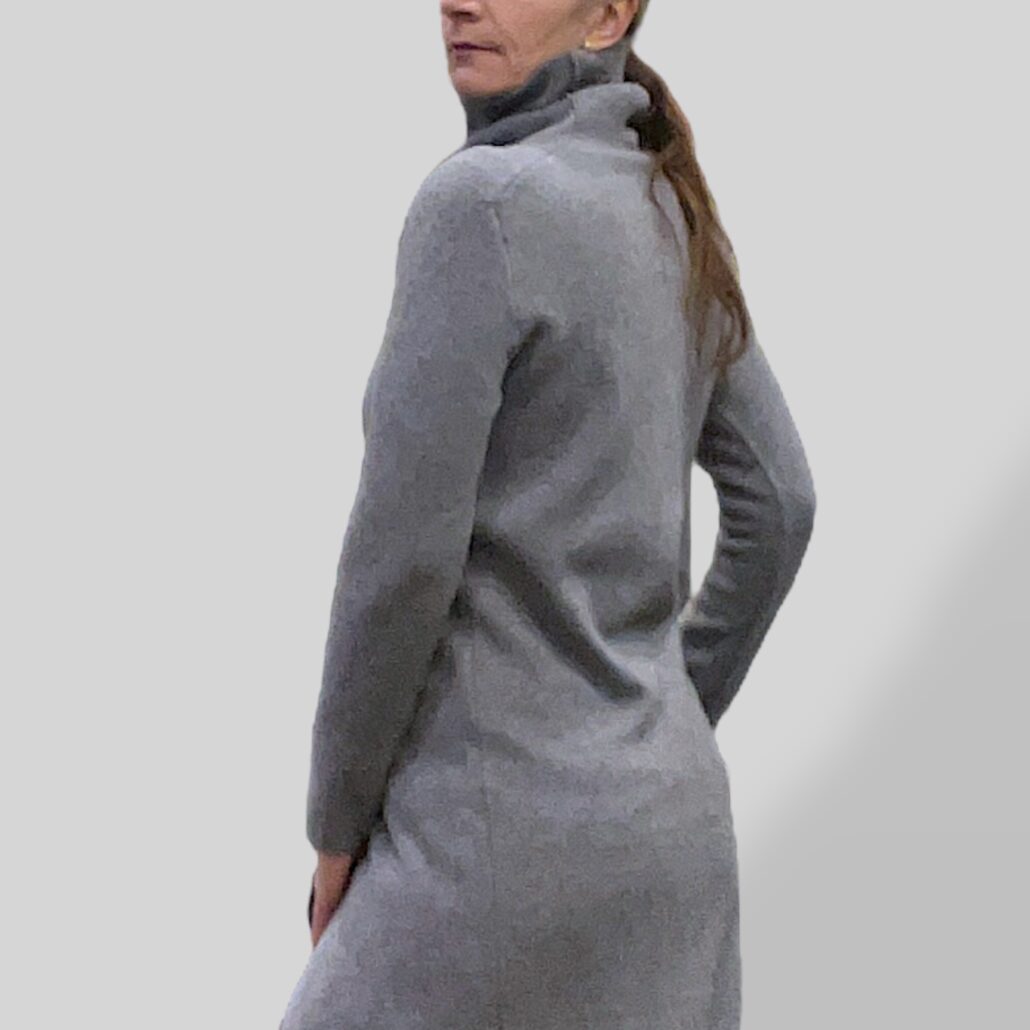 Maglia lunga donna con spacco grigio - immagine 5