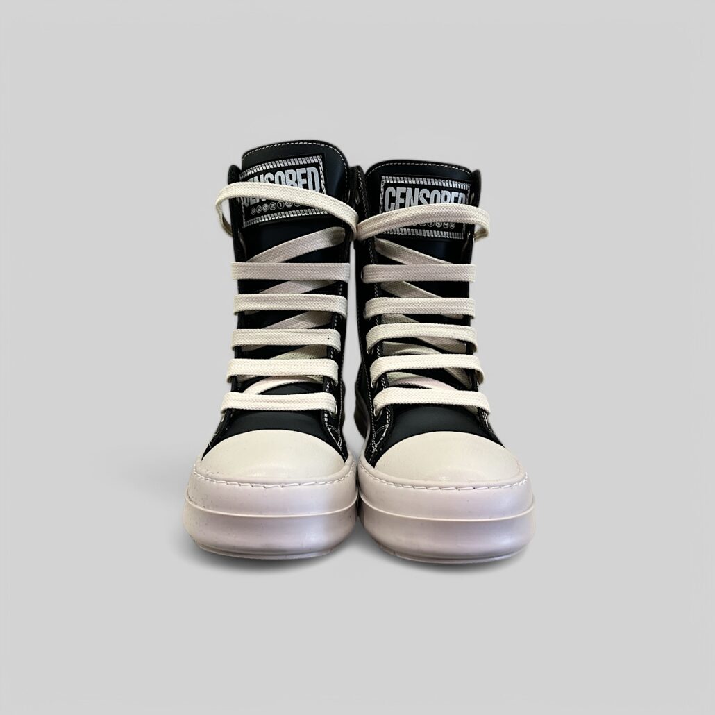Sneaker donna alta in pelle nero con zip laterale - immagine 4