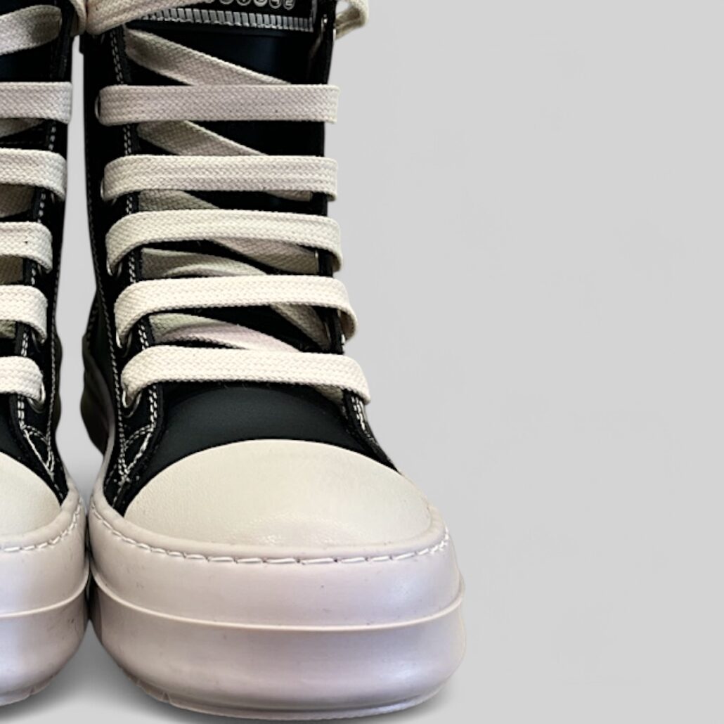 Sneaker donna alta in pelle nero con zip laterale - immagine 9