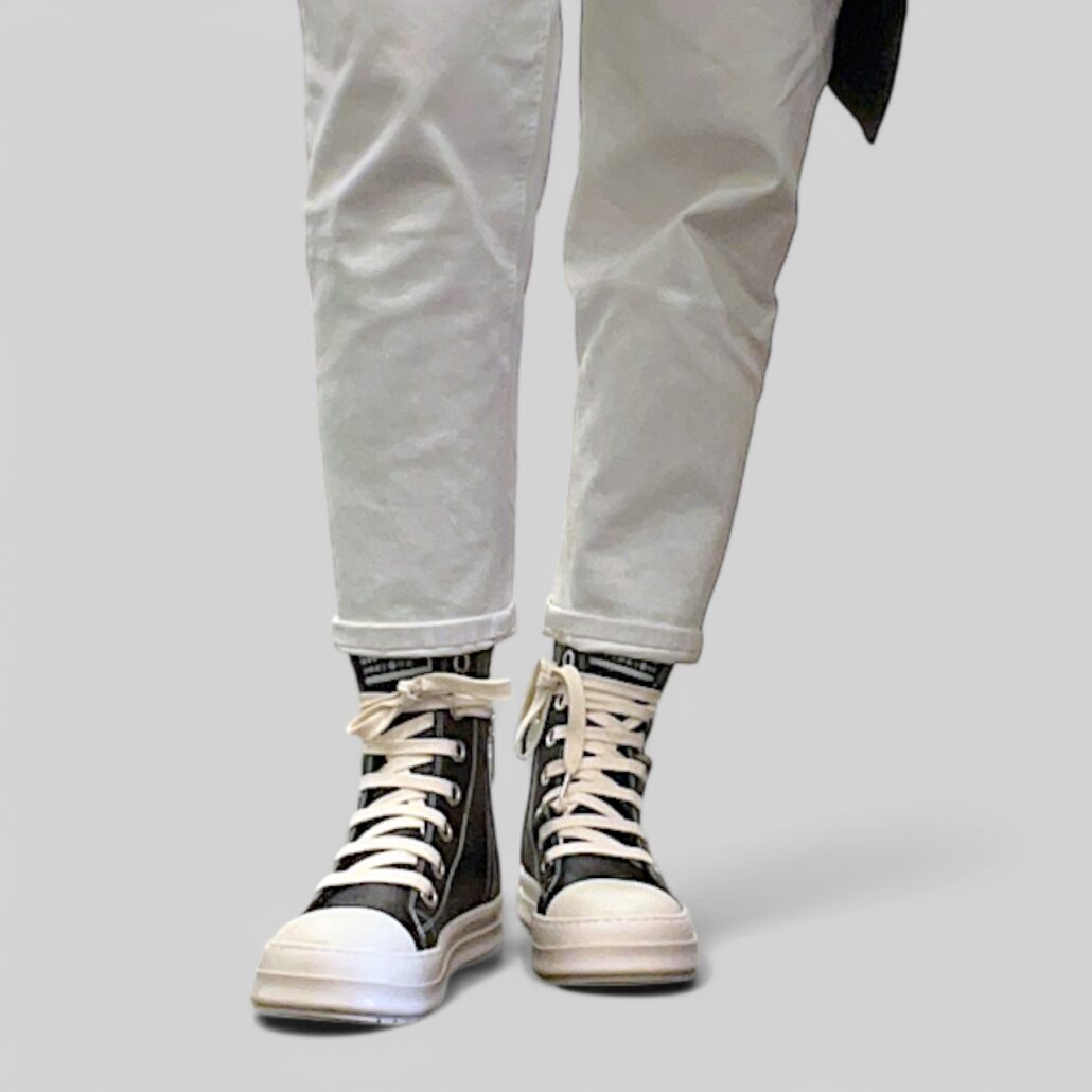 Sneaker donna alta in pelle nero con zip laterale - immagine 8
