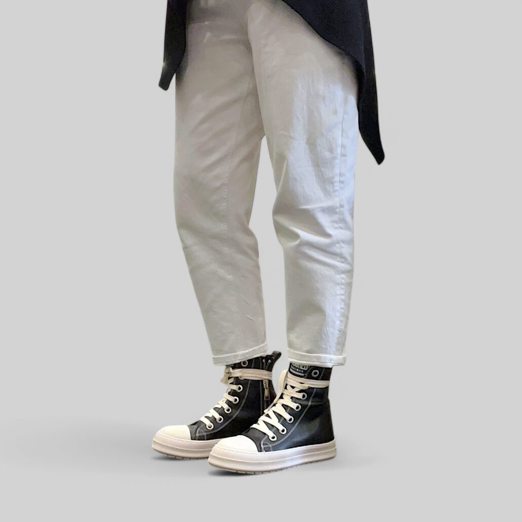 Sneaker donna alta in pelle nero con zip laterale - immagine 5