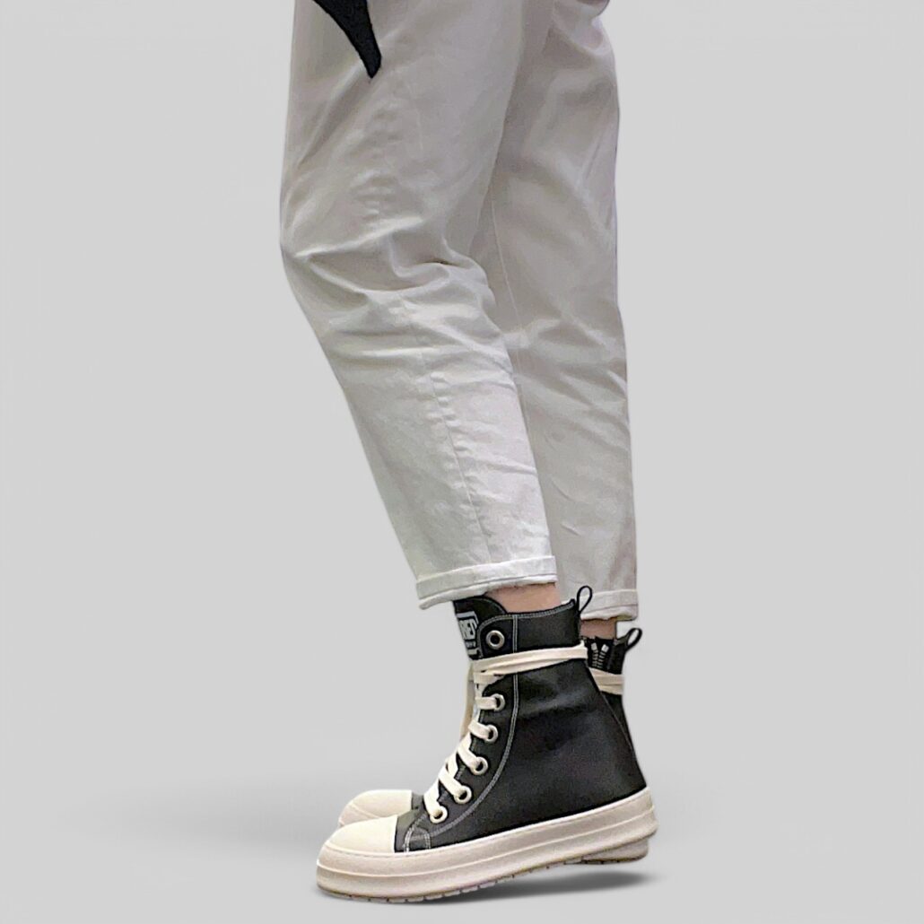 Sneaker donna alta in pelle nero con zip laterale - immagine 7