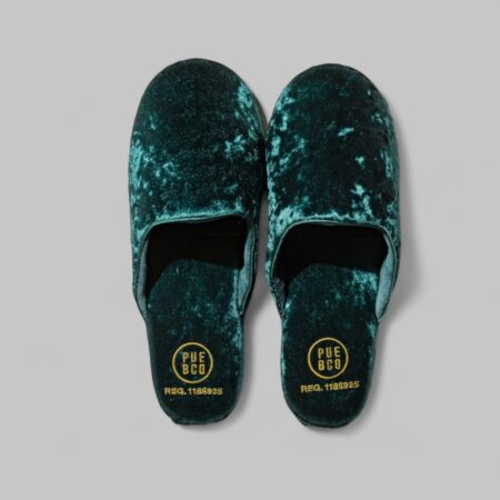 PUEBCO Ciabatte in velluto verde