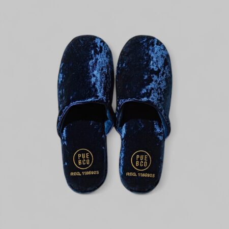PUEBCO Ciabatte in velluto blu