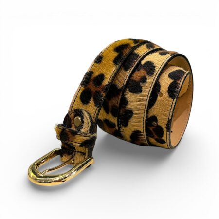 Cintura donna in pelle e cavallino maculato