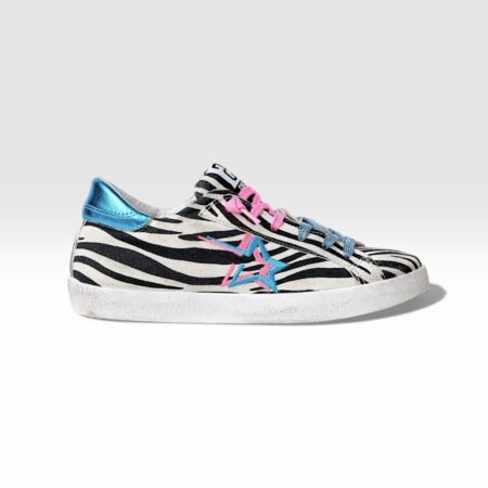 2STAR Sneakers prime star zebrato rosa azzurro