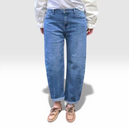 Jeans baggy donna lavaggio azzurro scuro