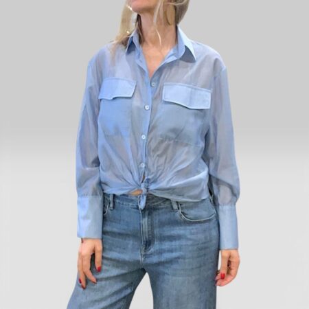 Camicia donna in tencel azzurro