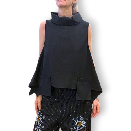 Gilet donna con tasche frontali nero
