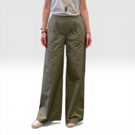 Pantalone donna largo verde militare