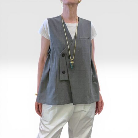 Gilet donna grigio misto viscosa