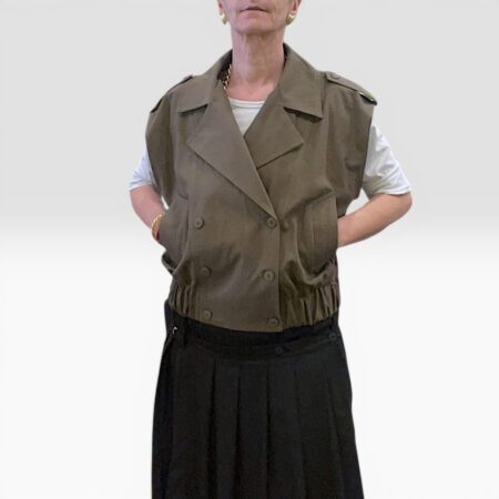 Bomber smanicato donna cotone verde militare