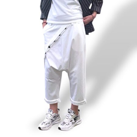Pantalone donna cavallo basso bianco