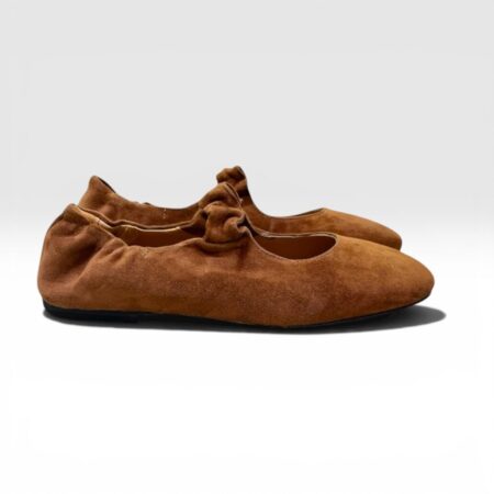 Divine Follie ballerina in camoscio color sigaro
