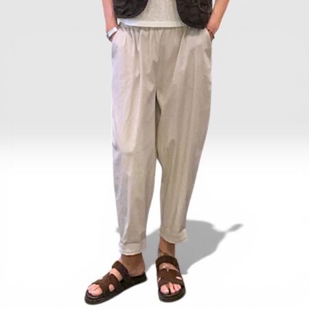 Pantalone donna in cotone sabbia