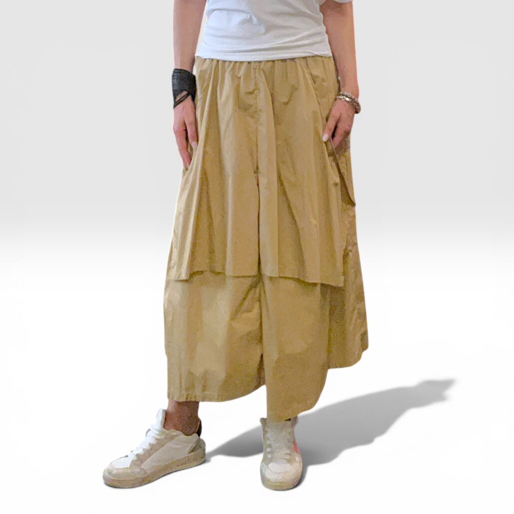 Gonna donna in cotone elasticizzato biscotto