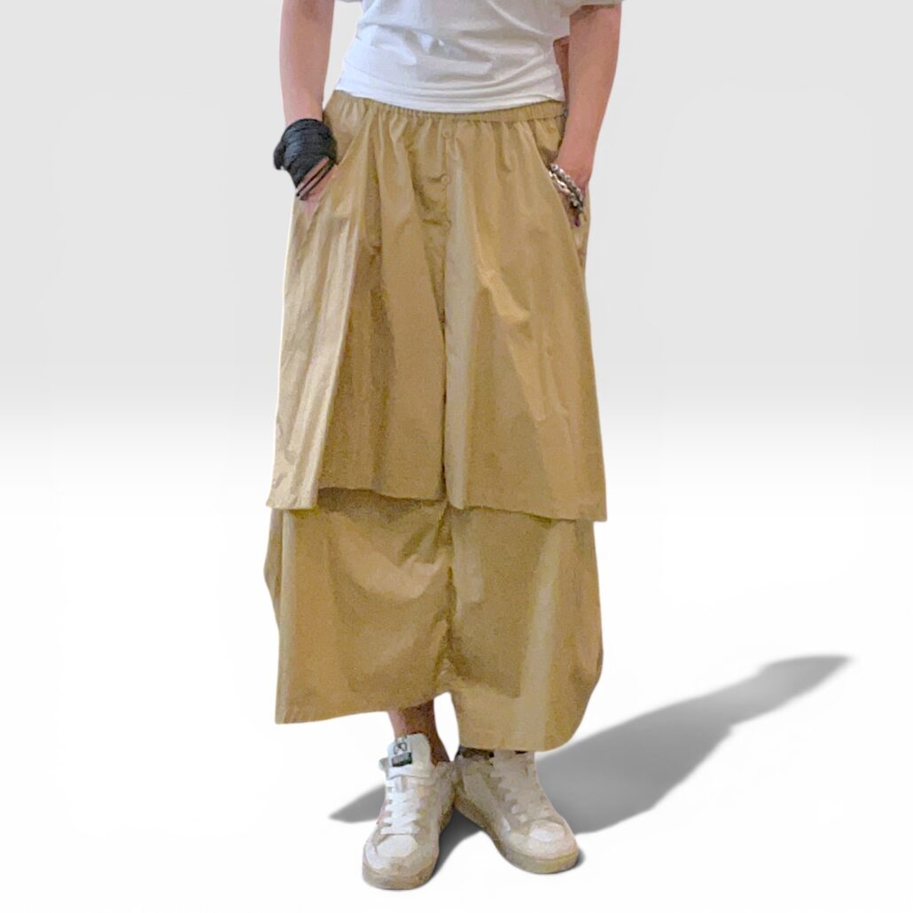 Gonna donna in cotone elasticizzato biscotto - immagine 5
