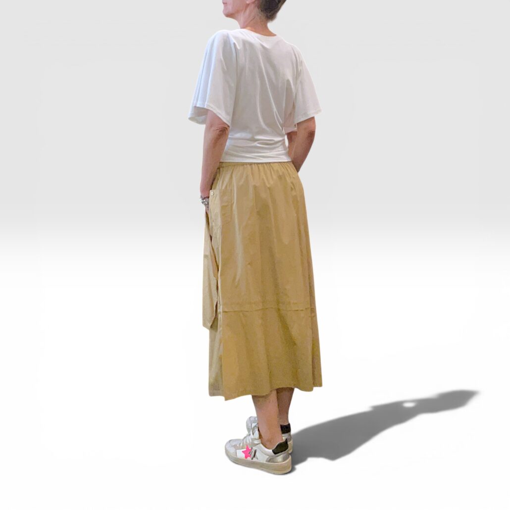 Gonna donna in cotone elasticizzato biscotto - immagine 7