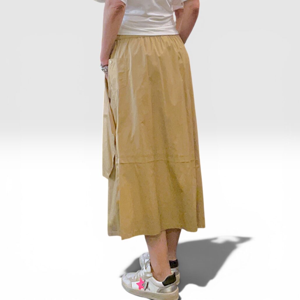 Gonna donna in cotone elasticizzato biscotto - immagine 8
