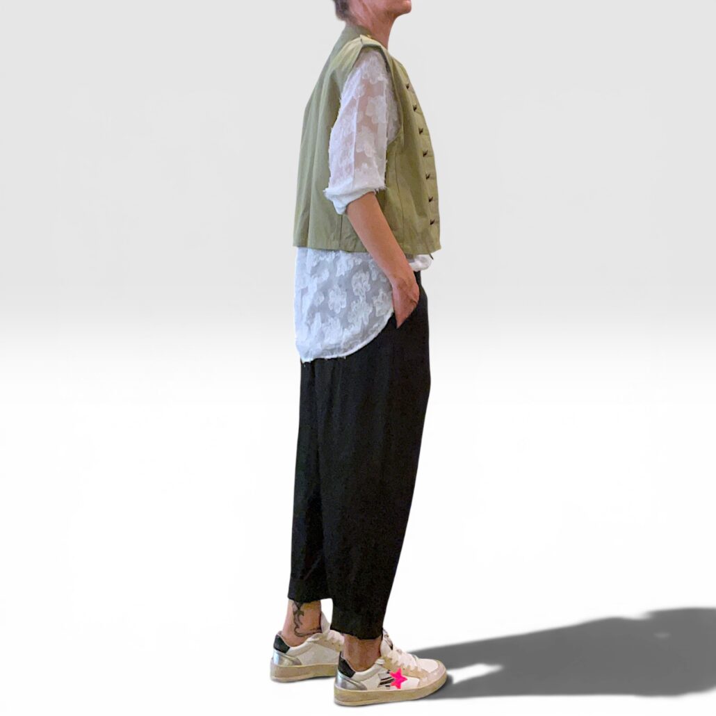 Camicia over in devoré floreale bianco - immagine 3