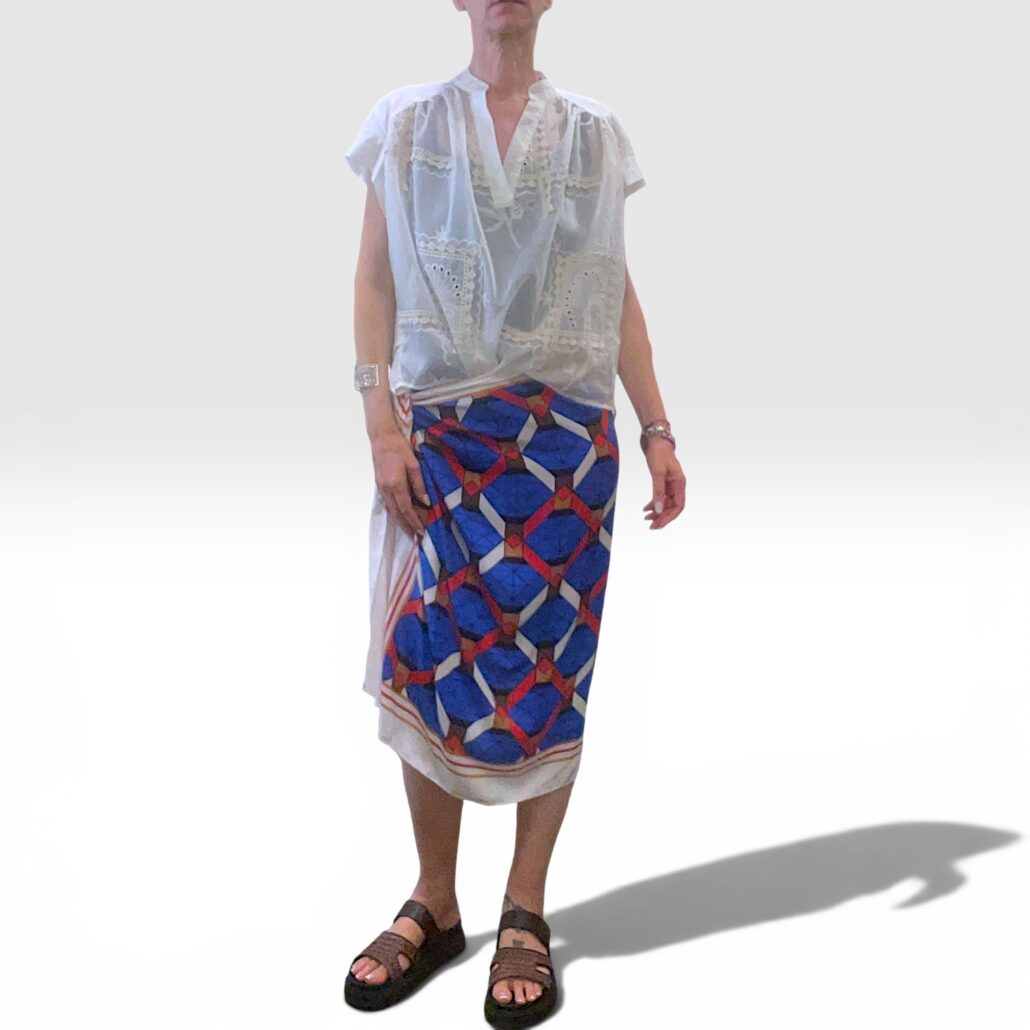 Gonna pareo donna stampa geometrica e floreale - immagine 3