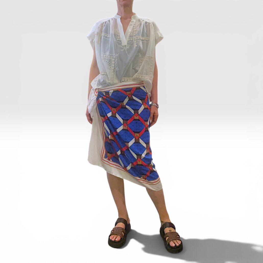 Gonna pareo donna stampa geometrica e floreale - immagine 2