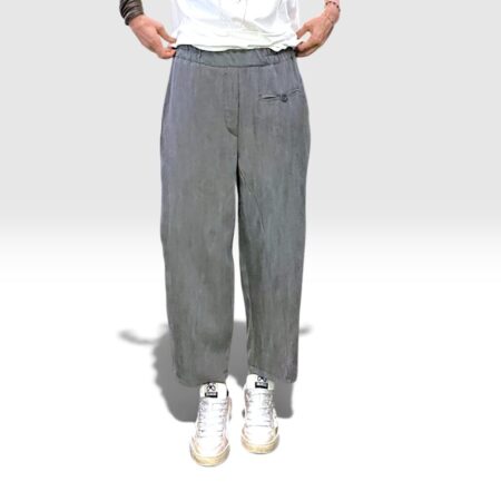Pantalone donna morbido in lyocell grigio