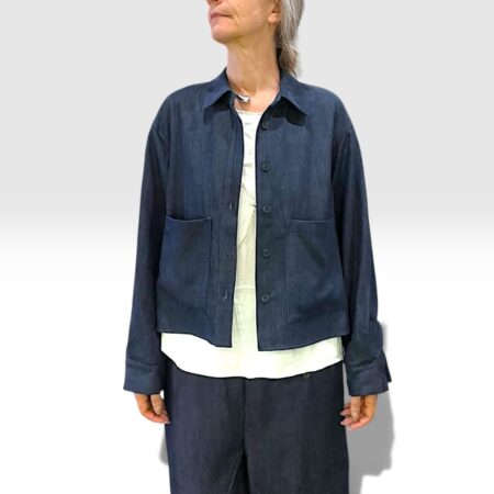 Giacca oversize donna in lyocell blu notte