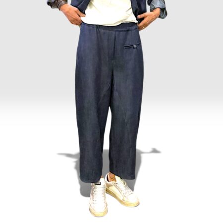 Pantalone donna morbido in lyocell blu