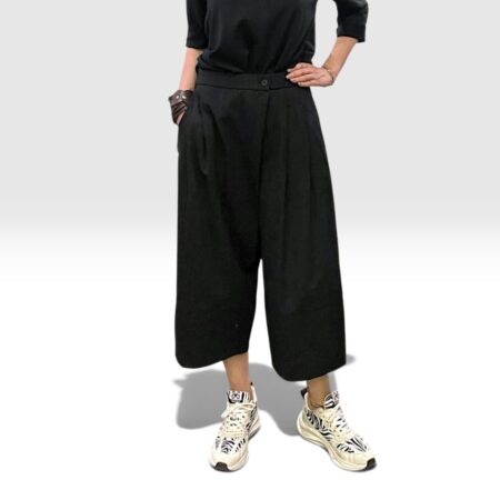 Pantalone donna gessato misto viscosa caldo cotone