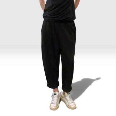 Pantalone donna in jersey di cotone nero