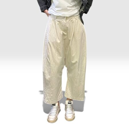 Pantalone donna cavallo basso in caldo cotone burro