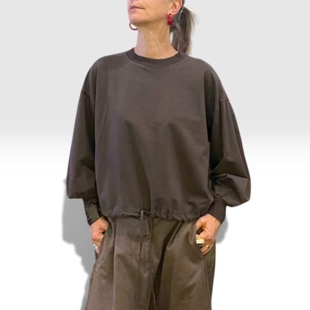 Felpa donna cioccolato in cotone