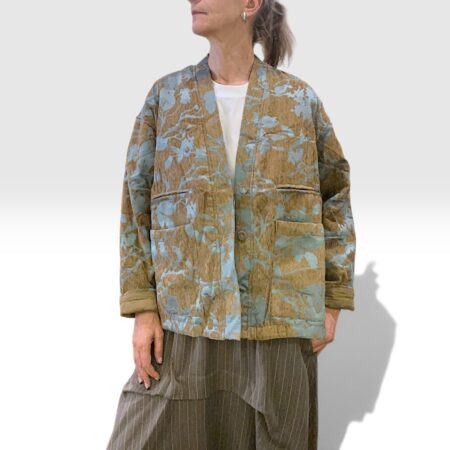 Giacca donna kimono trapuntata carta da zucchero texture sughero