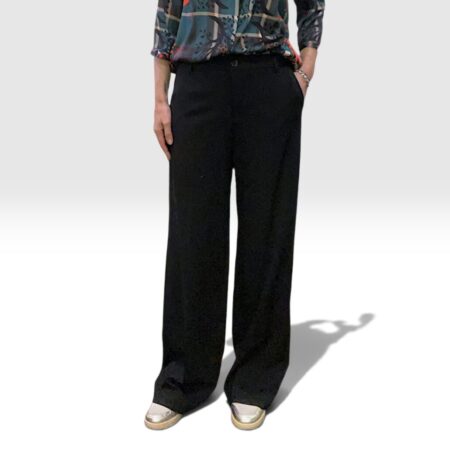 Il Thè delle 5 Pantalone donna nero a gamba dritta